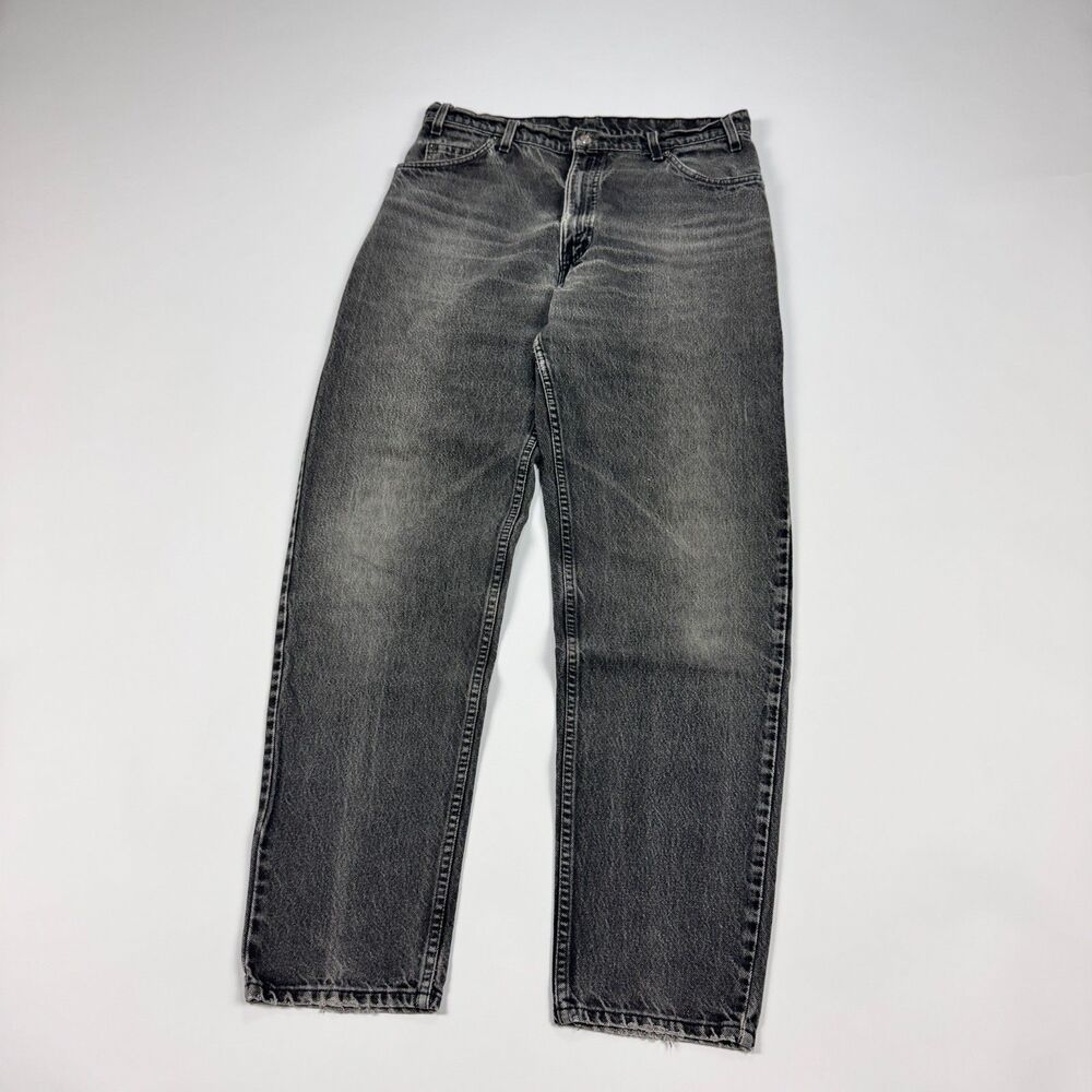 Levi's 550 Men's Jeans 36x34 Orange Tab Vintage USA Faded Black Distressed